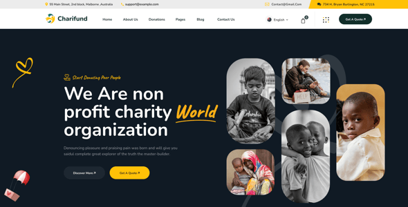 Charity Donation & Fundraising NGO HTML Template Multipurpose - Charifund