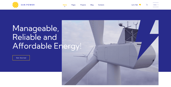 SunPower - Solar and Renewable Wind Energy Website Adobe XD Template