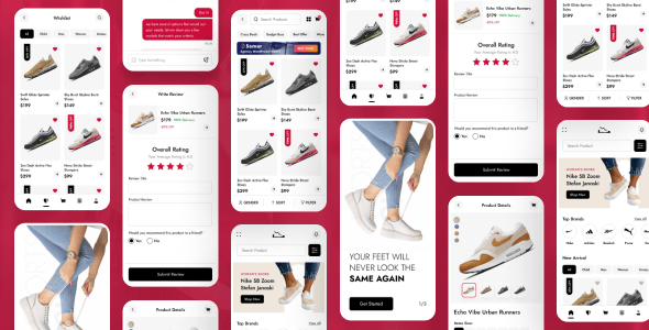 FootFlare - Shoes Store & eCommerce Mobile App Template ( Bootstrap + PWA )