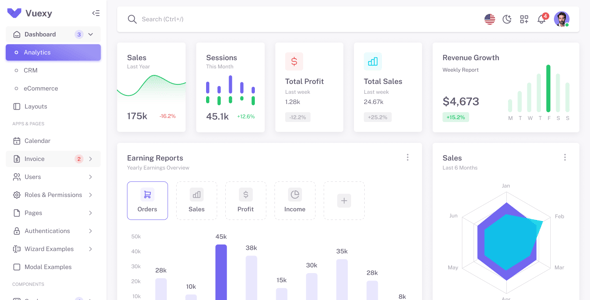 Vuexy – Figma Admin Dashboard Builder & UI Kit Template with Atomic Design System
