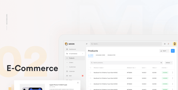 Moonboard – Admin Dashboard & UI Kit + Charts Kit Adobe XD Template