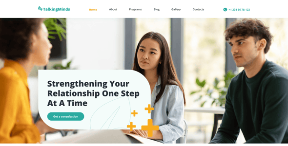 Talking Minds – Psychotherapist Template for XD