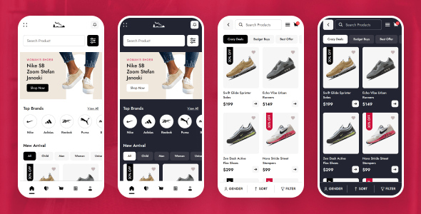 FootFlare - Shoes Store & eCommerce Mobile App Template ( Bootstrap + PWA )