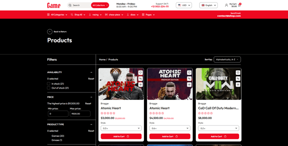 Game - Digital Gaming Store Shopify 2.0 Theme
