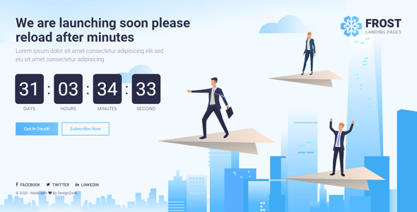Frost - Coming Soon, Under Construction React Template