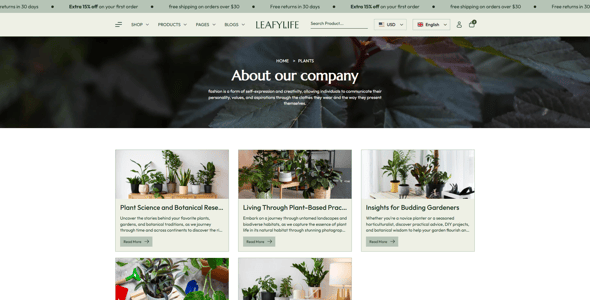 Leafylife - Gardening & Houseplants Shopify 2.0 Theme